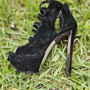Black Velvet High Heels